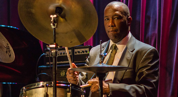 Photo: Jazz drummer Kenny Washington performing on stage.