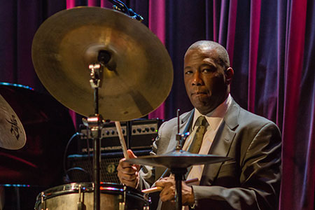 Photo of Kenny Washington performing jazz drums