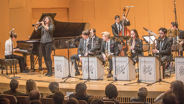Anat Cohen performs with MSU Jazz Octets at Cook Recital Hall in the Music Building. image
