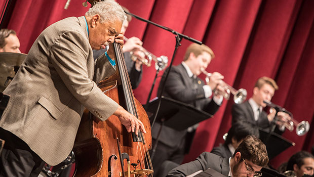 Rufus Reid performs with MSU Jazz Orchestra I at the Fairchild Theatre. image