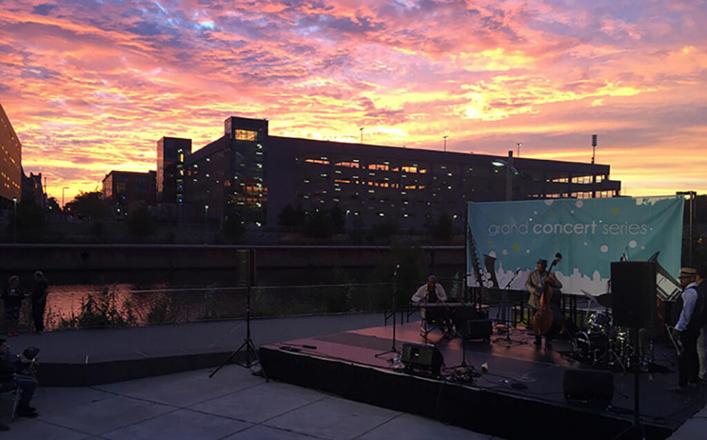 The Professors of Jazz performing at sunset