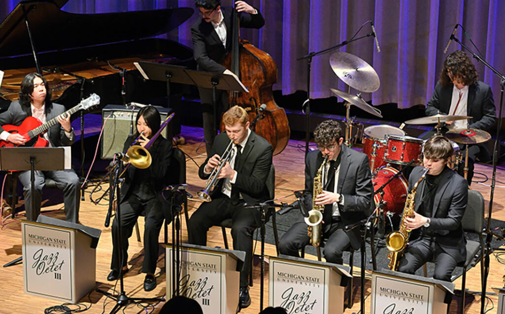 Photo of MSU Jazz Nonets on stage