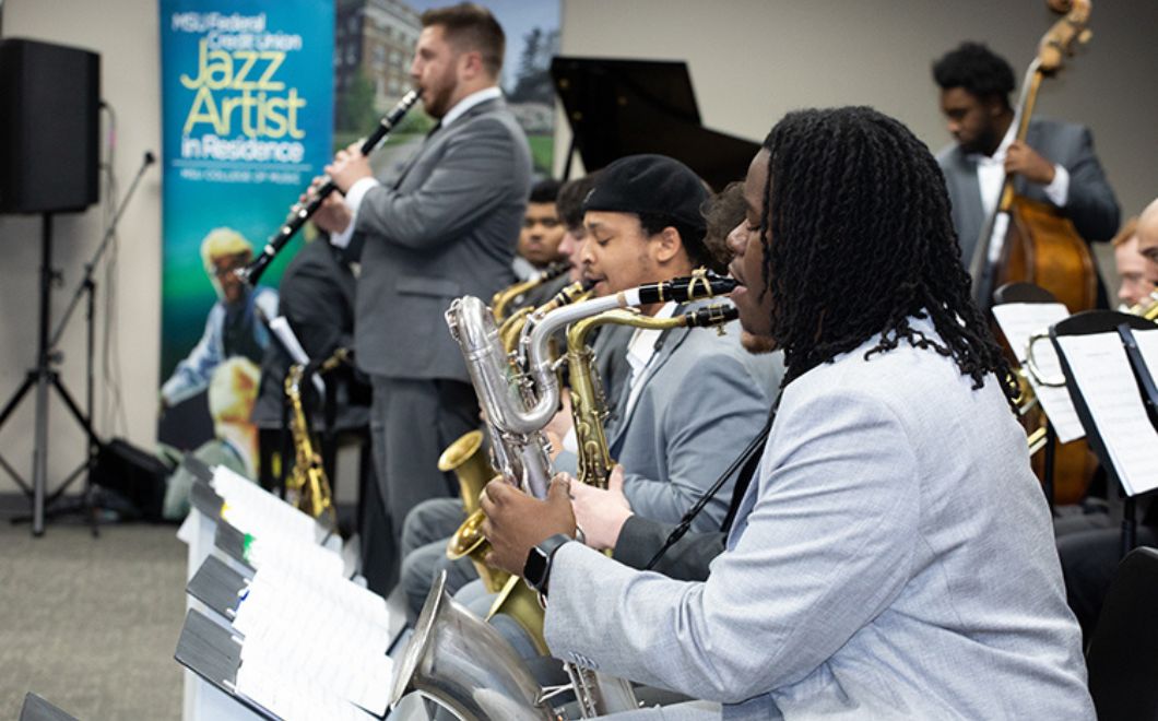 MSU Jazz Orchestra I performed in Detroit as part of the MSUFCU DREAM Fund celebration at CMS-D.