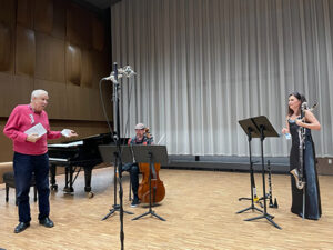 Group of people practicing music