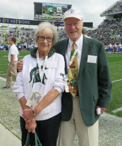 Ann and Ken Bloomquist at MSU football game 