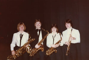 Old photo of sax quartet