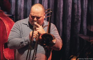 Michael Dease playing trombone. 