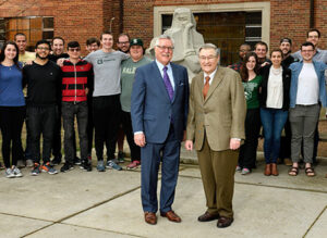 MSU Music School dean smiling with the top donor, James Billman, Jr.