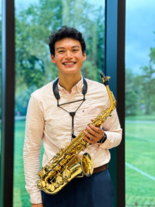 Saxophonist Michael Ethier smilling 