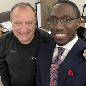 Selfie of Professor Kevin Sedatole and Henry Dorn