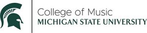 MSU College of Music Logo with Sparty Helmet