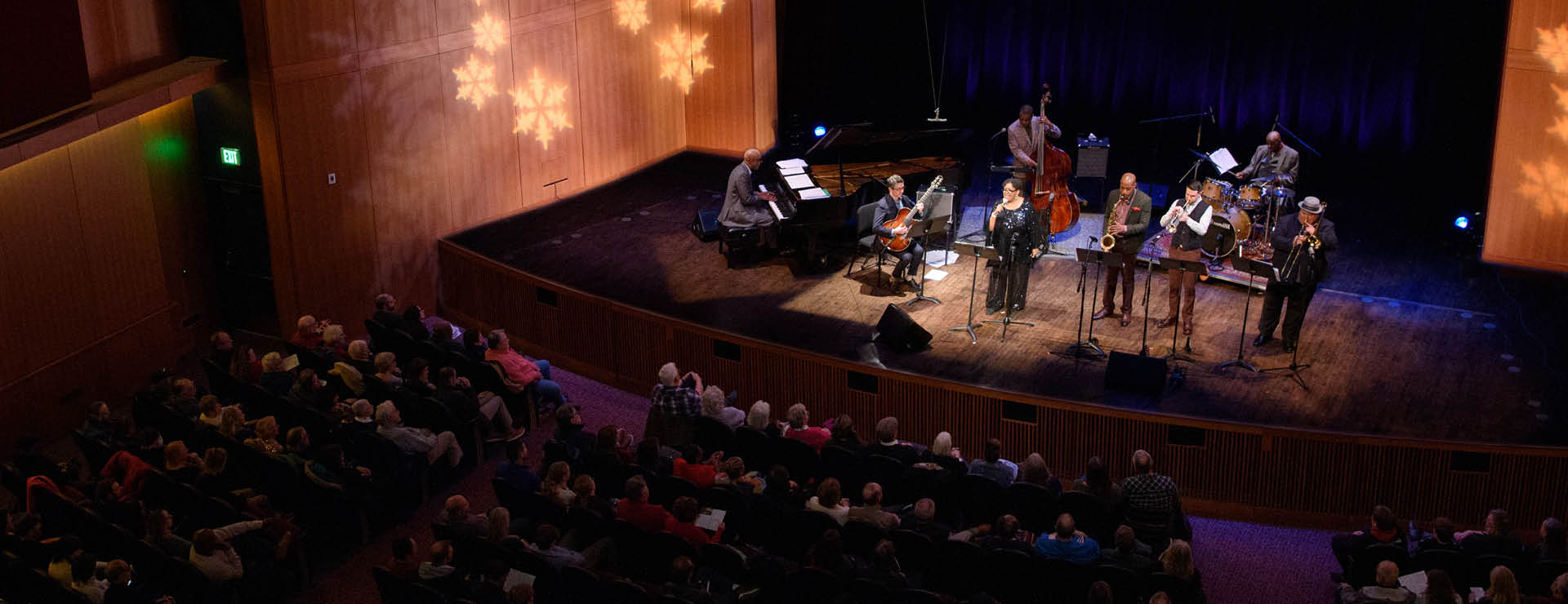Image of MSU Professors of Jazz on stage at Fairchild Audotorium