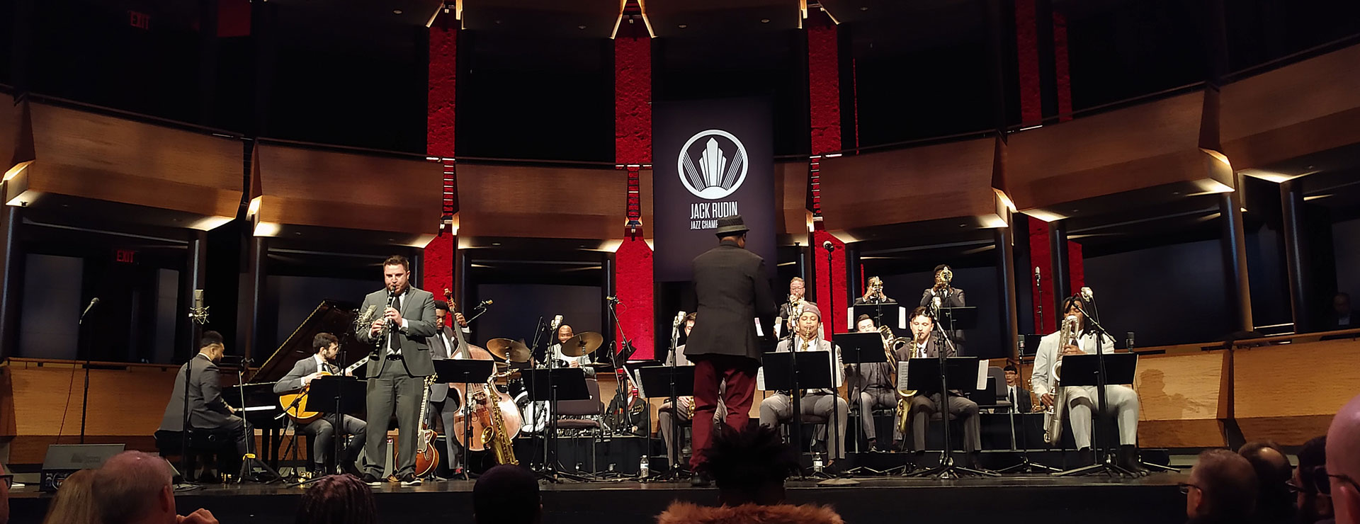 MSU Jazz Orchestra on the Jazz at Lincoln Center stage, performing and conducted by Rodney Whitaker