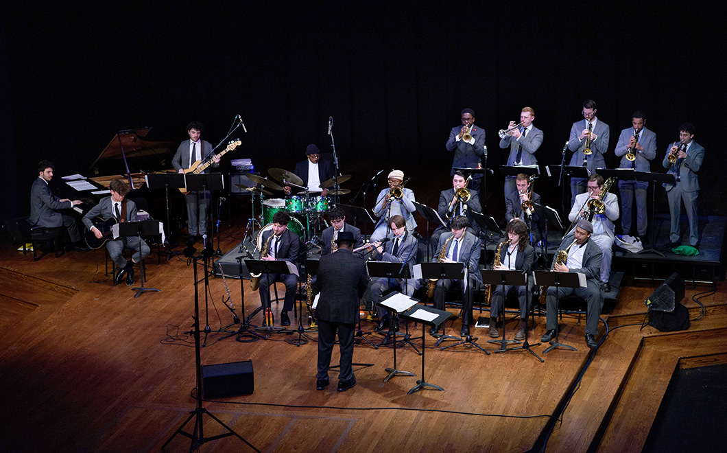 a full jazz band performs